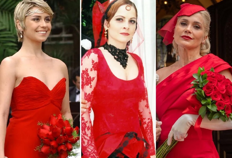 vestido de noiva vermelho moderno