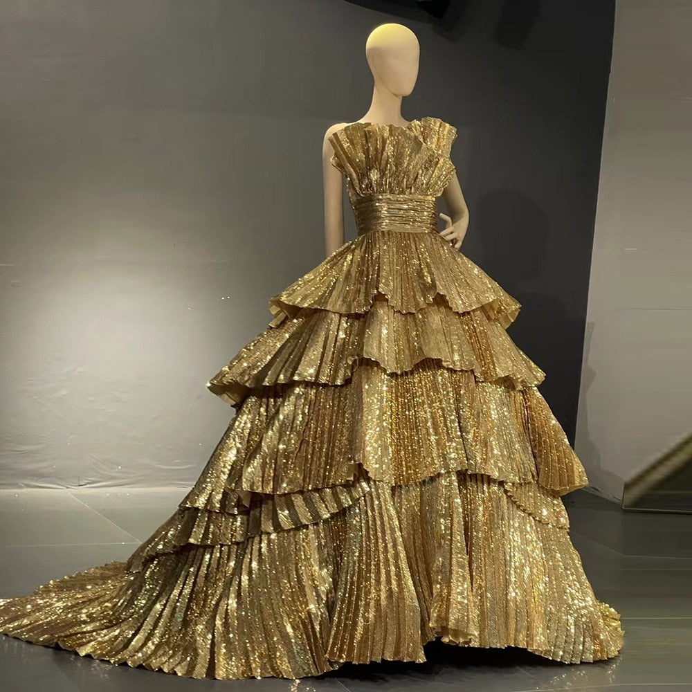 vestido de noiva champanhe dourado para pele olivácea