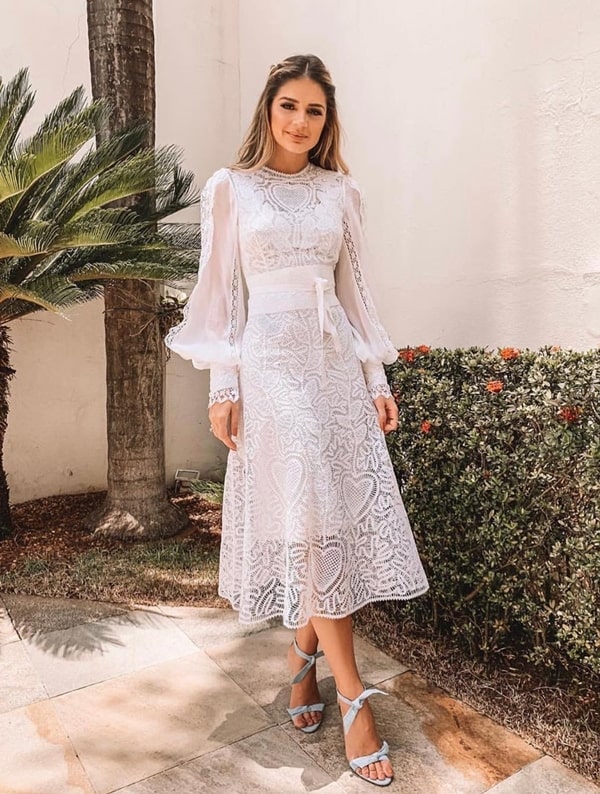 vestido de noiva civil com manga longa