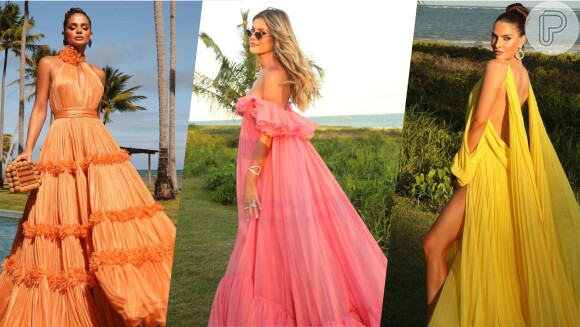 vestido estampado casamento praia