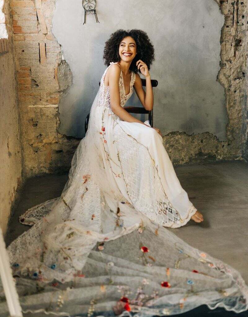 bordado em vestido de noiva