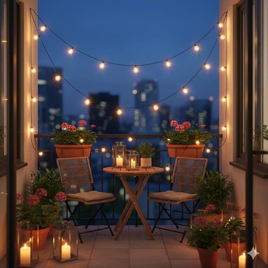 decoração com lâmpadas