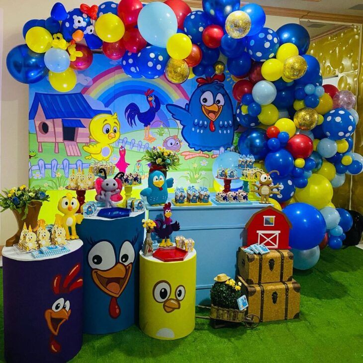 decoração galinha pintadinha azul