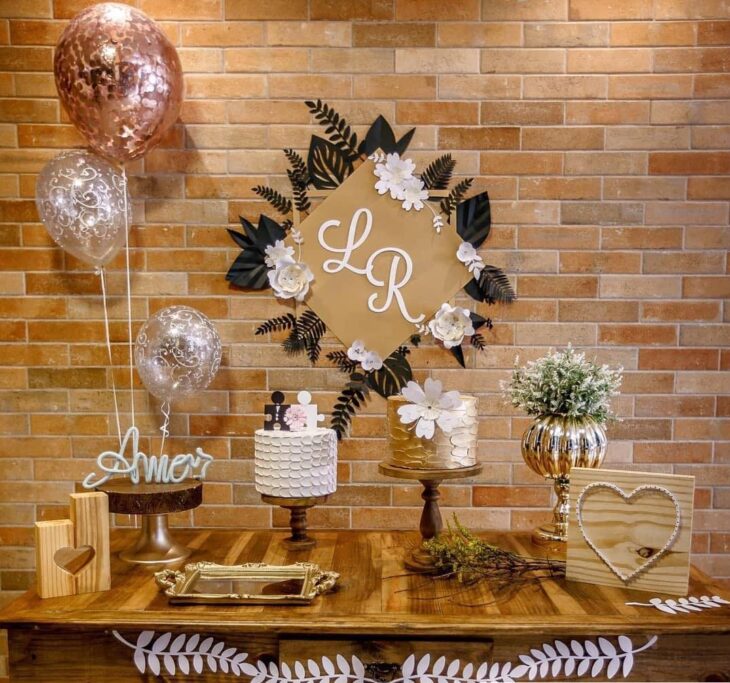 decoração noivado barato