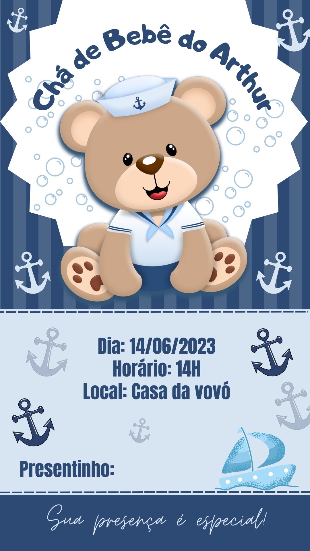 lembrancinha chá de bebê tema náutico