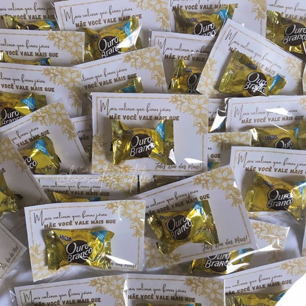lembrancinha ouro branco chá de bebê