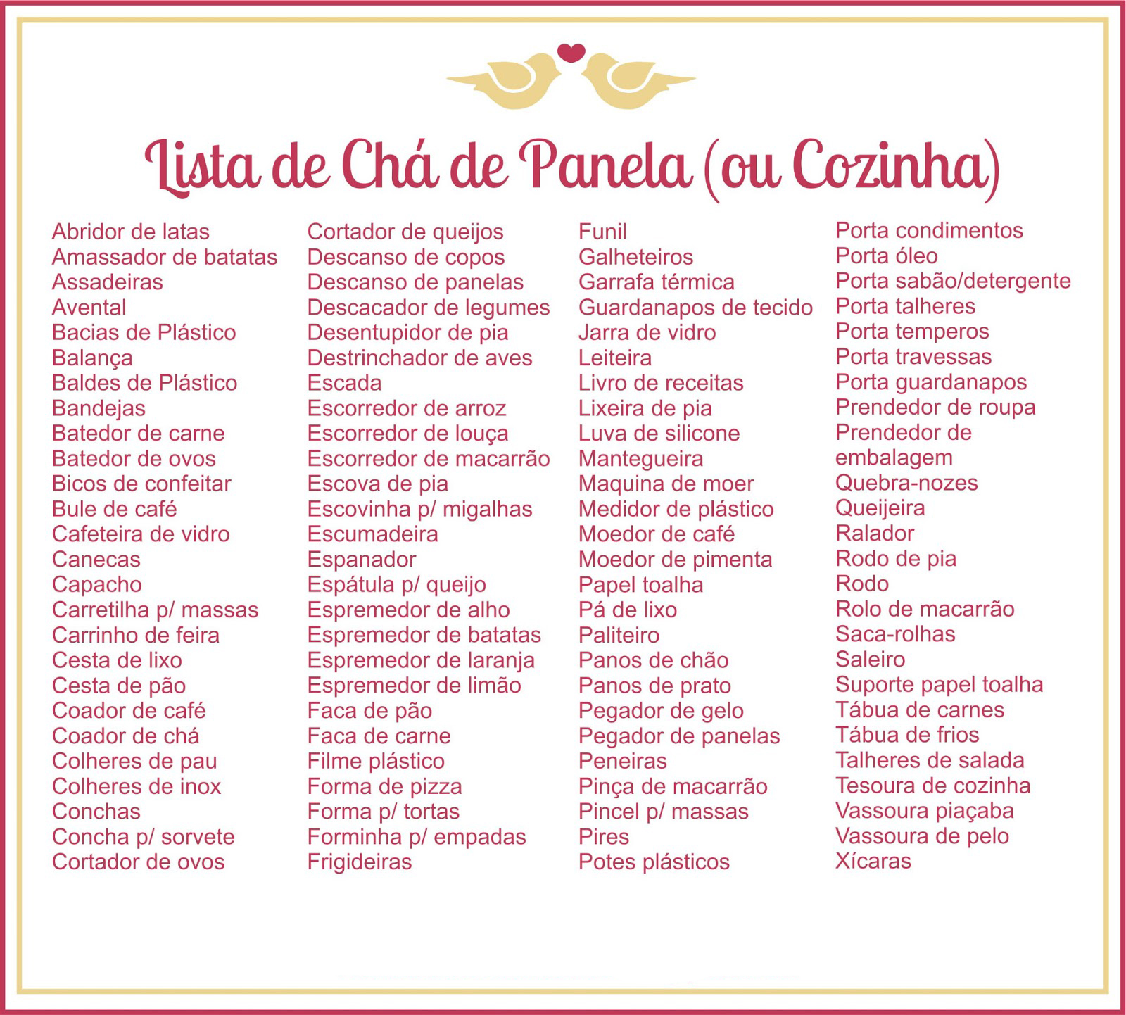 organizar chá de panela