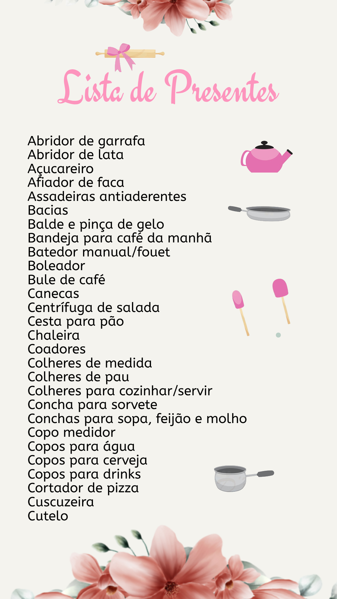 chá de panela econômico