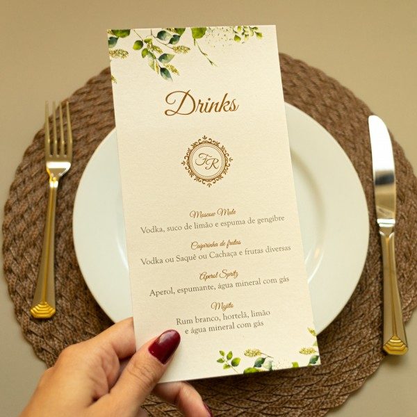 cardápio de mesa personalizado