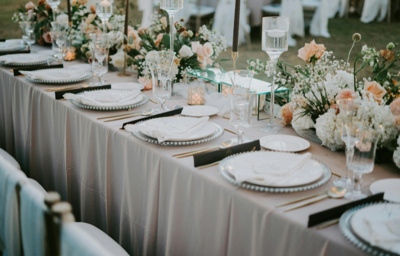 decoração mesa de casamento