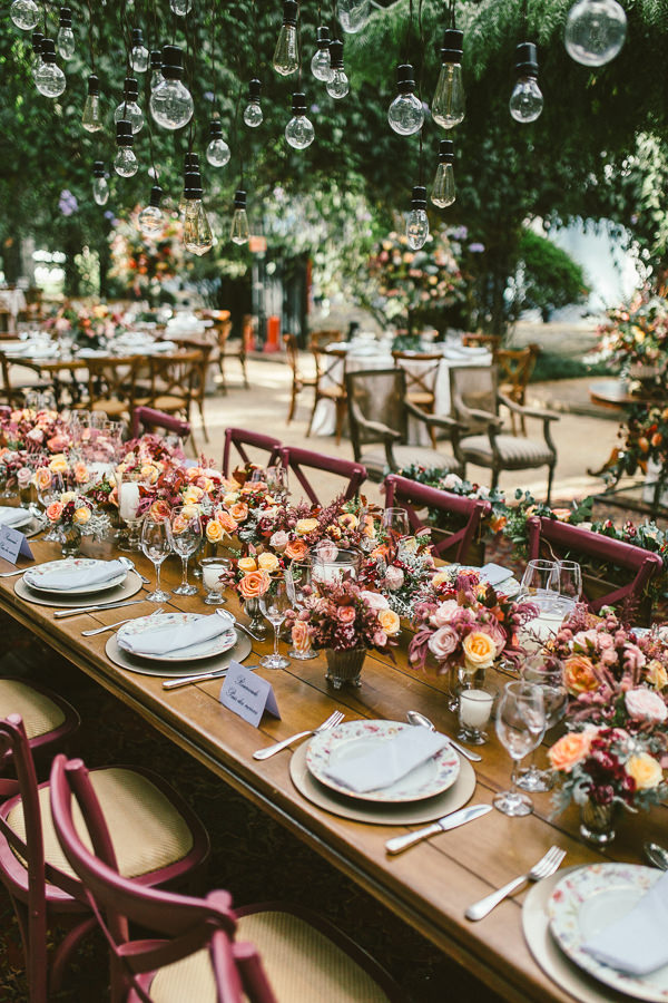 mesas comunitárias casamento