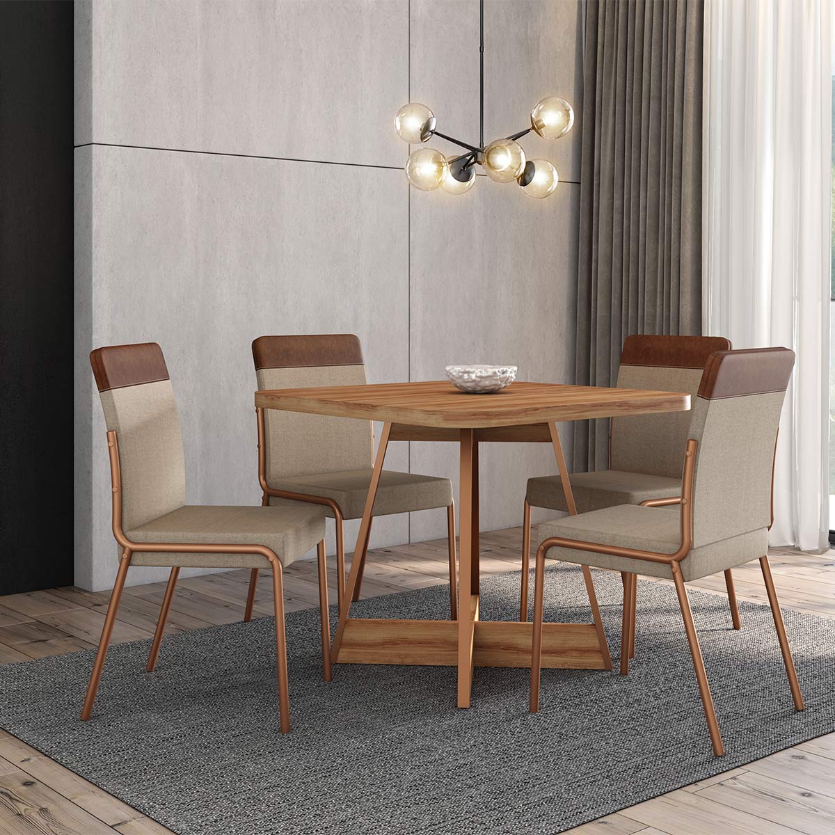 tamanho de mesa quadrada 4 lugares