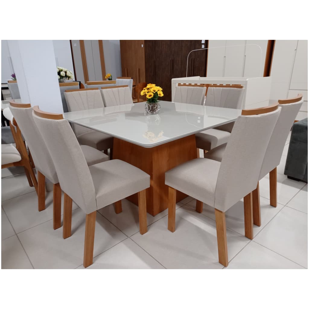 mesa quadrada 8 lugares