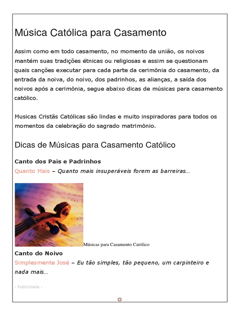 hinos católicos para casamento
