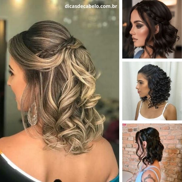 penteado cabelo curto ondulado