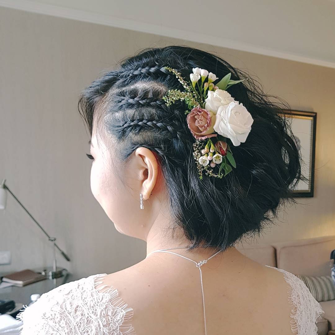 penteados para noivas com pixie cut