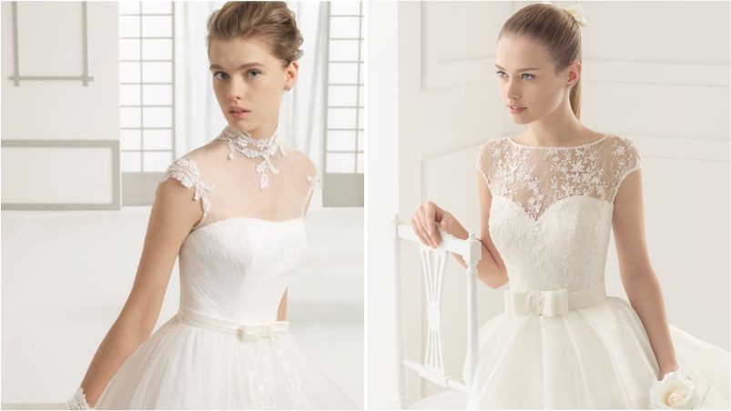 vestido de noiva com tule no colo