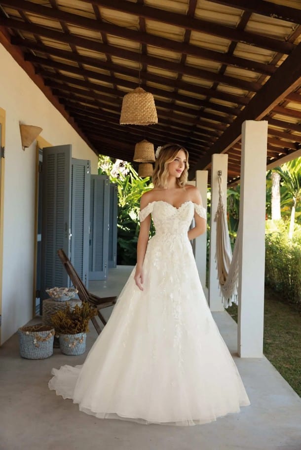 vestido de noiva gola alta ilusão