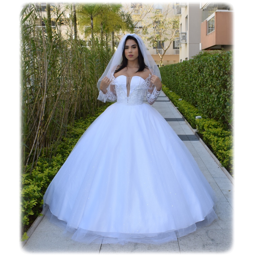 vestido de noiva saia tule sereia